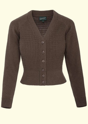 The Cable Knit College Cardigan - Brun cardigan Emmy Design 