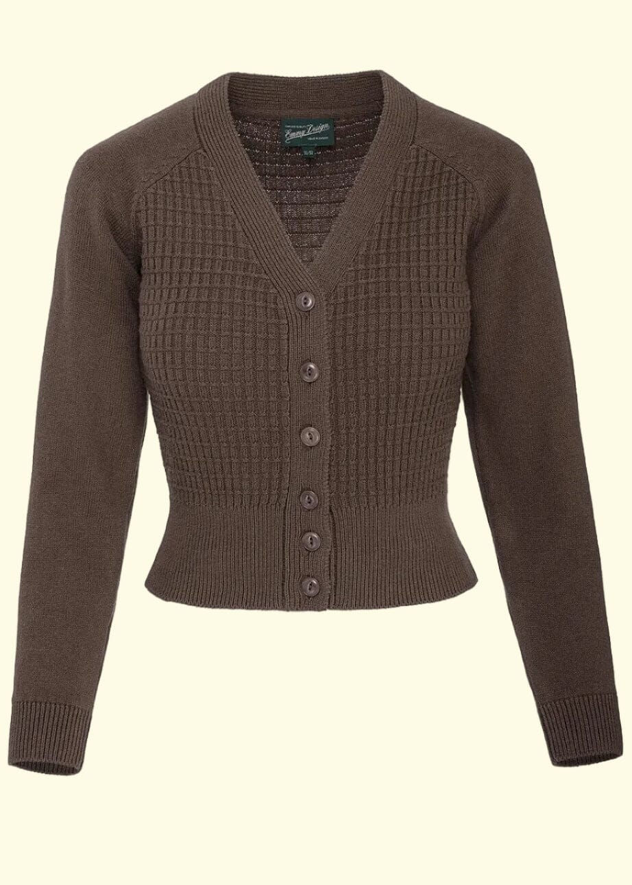 The Cable Knit College Cardigan - Brun cardigan Emmy Design 
