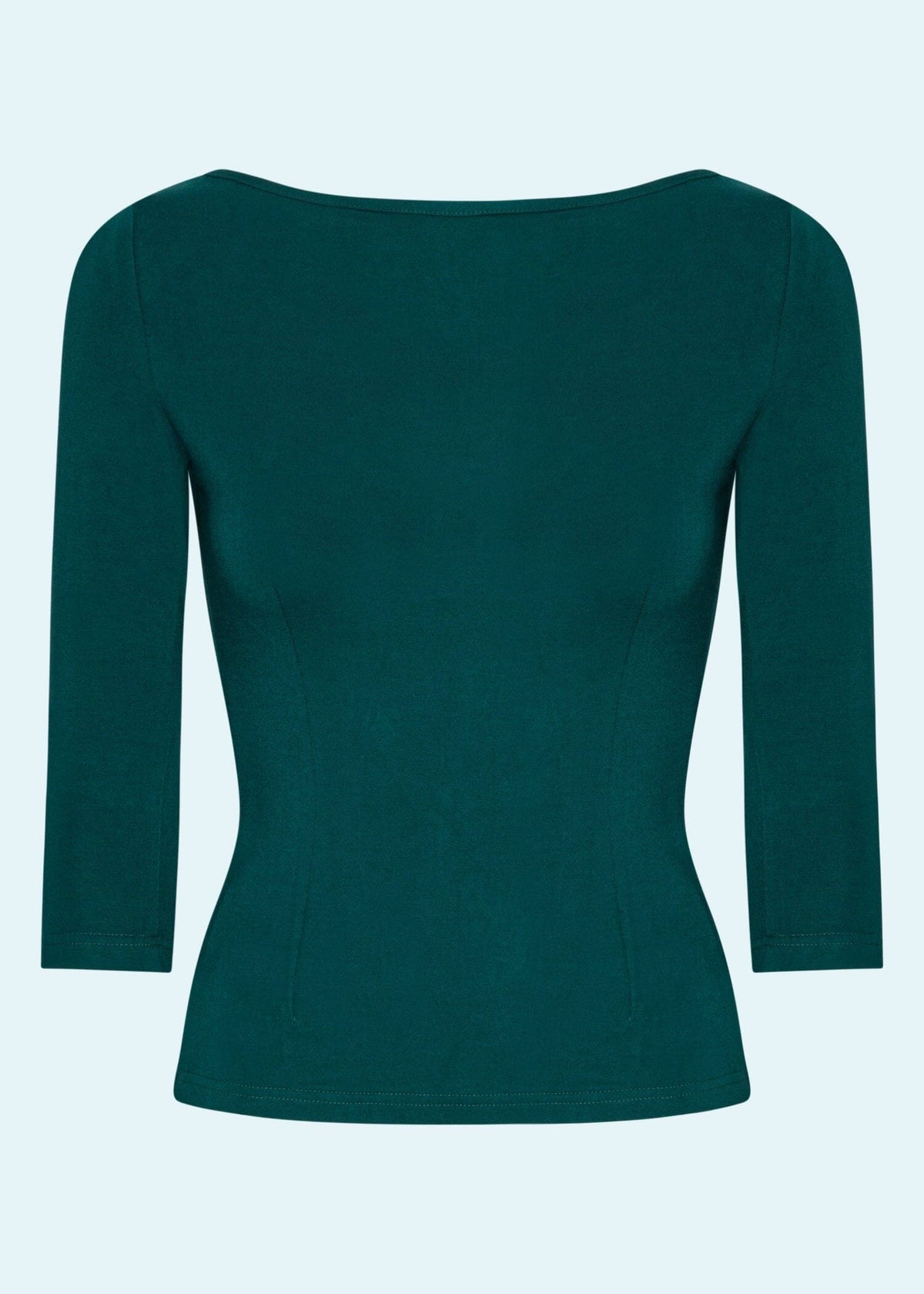 Vendbar boatneck top i flaske-grøn - deluxe jersey top Daisy Dapper 