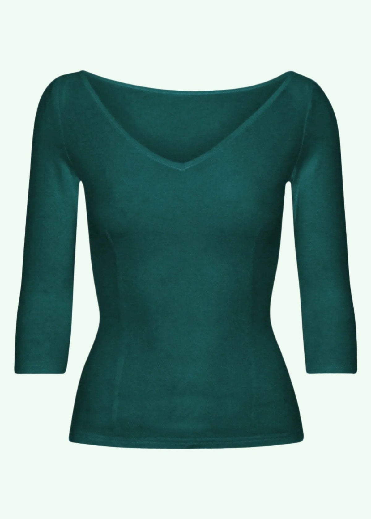 Vendbar boatneck top i flaske-grøn jersey top Daisy Dapper 