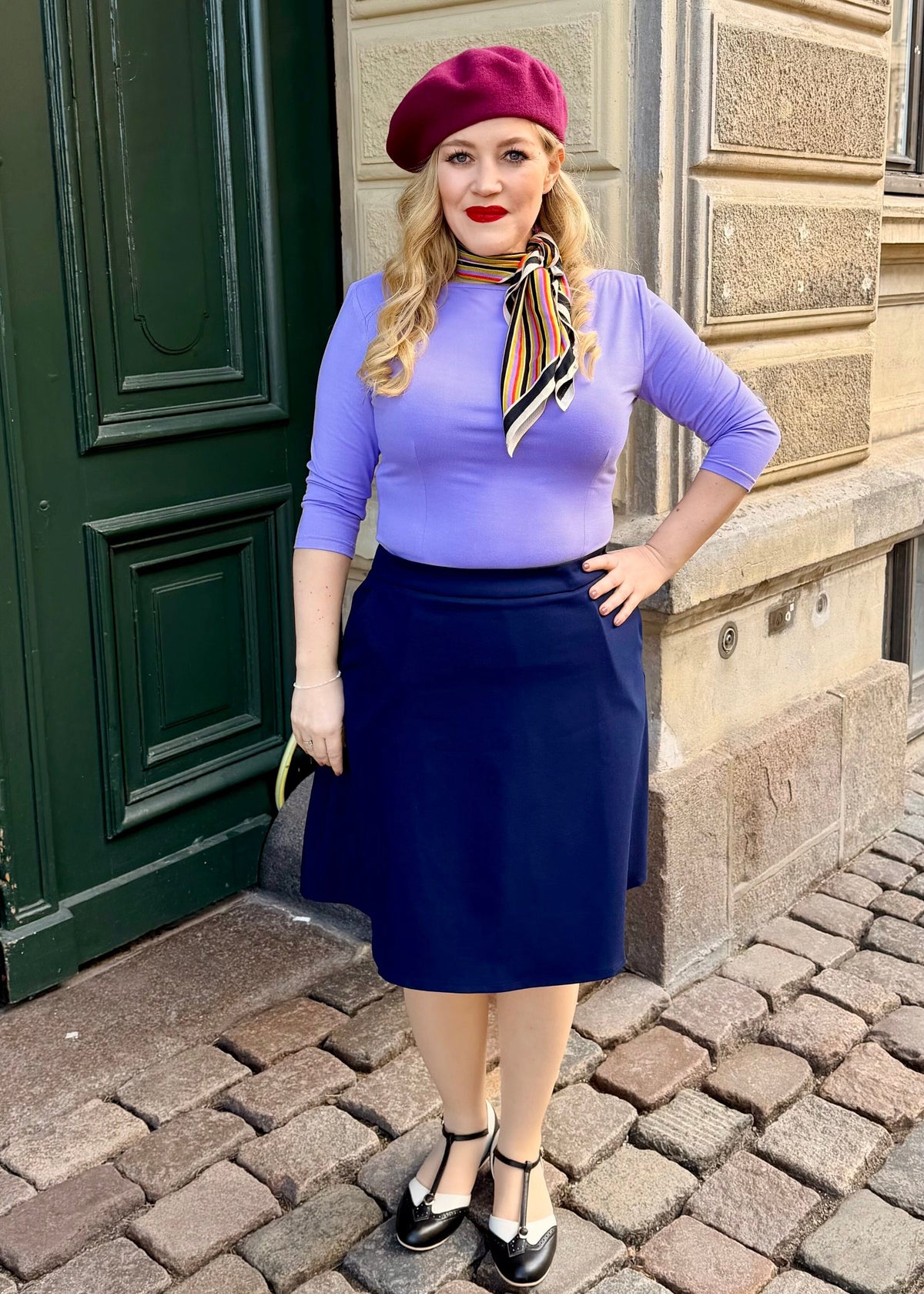 Vendbar boatneck top - lavendel jersey top Daisy Dapper 
