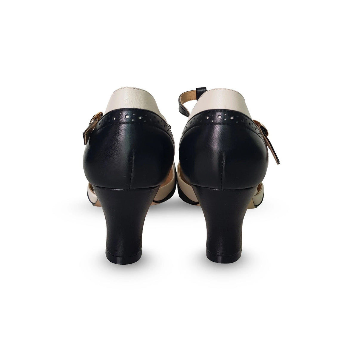 Charlie Stone: Luxe Parisienne sort hvid T-rem sko Charlie Stone 