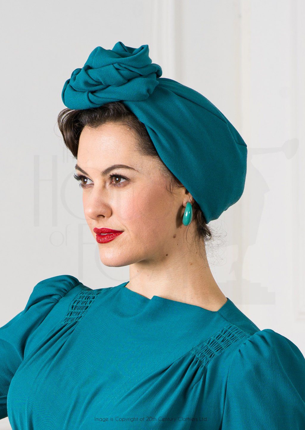 House of Foxy: Turban - navy i 1940er stil Accessories Mondo Kaos 