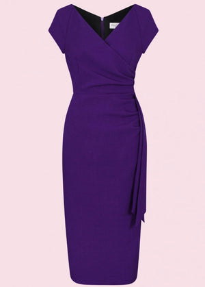 Pretty Dress Company: 1950'er Hourglass pencil kjole i lilla toej Pretty Dress Company 