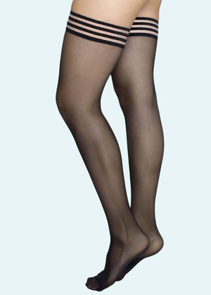 Swedish Stockings: Mira 'stay-ups' strømper i sort (ONLINE EXCLUSIVE) toej Swedish Stockings 