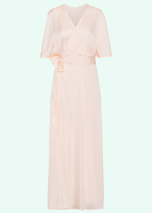 What Katie Did: Loungewear vintage stils morgenkåbe i ferskenfarvet satin What Katie Did 