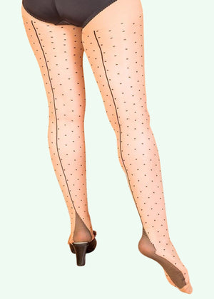 What Katie Did: Strømpebukser i champagne med søm og polka dots toej What Katie Did 